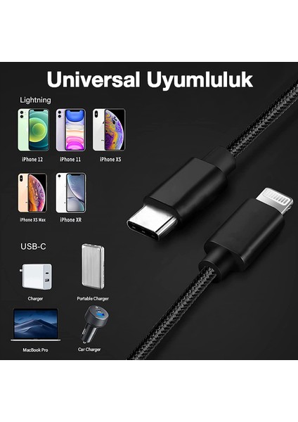 Usb-Type C Iphone 20W Pd Hızlı Şarj Kablosu 20CM Kısa Kopmaz