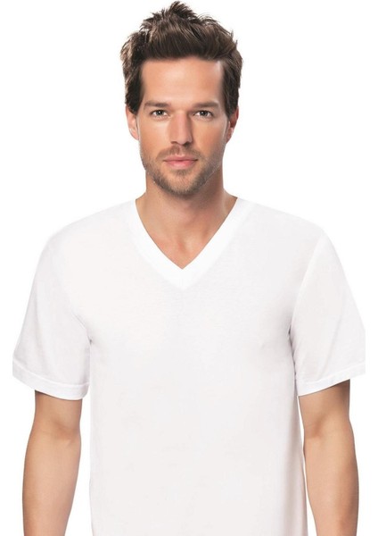 Nbb Beyaz Erkek V Yaka Fanila 707