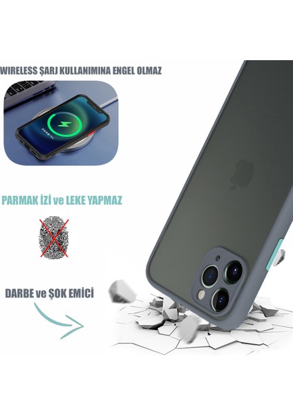 Apple iPhone 11 Pro Kılıf 3D Kamera Korumalı Matte Case