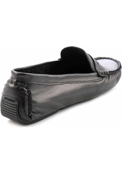 Siyah Deri Kadın Loafer Ayakkabı K01671300203 modelleri