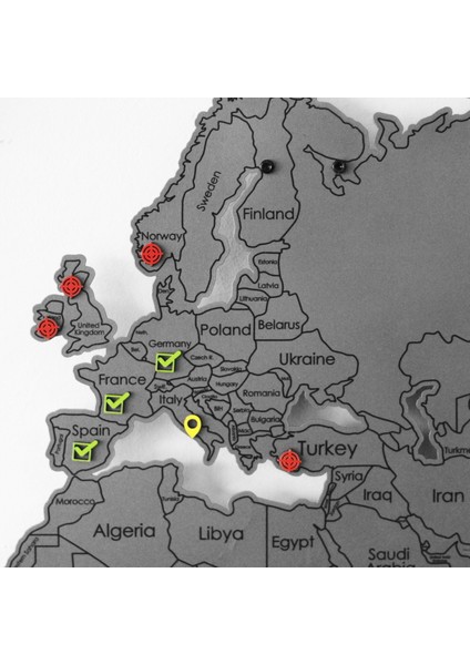 Metal Uv Baskılı Dünya Haritası Eng, Metal Duvar Dekoru, Gerçek Metal Dünya Haritası