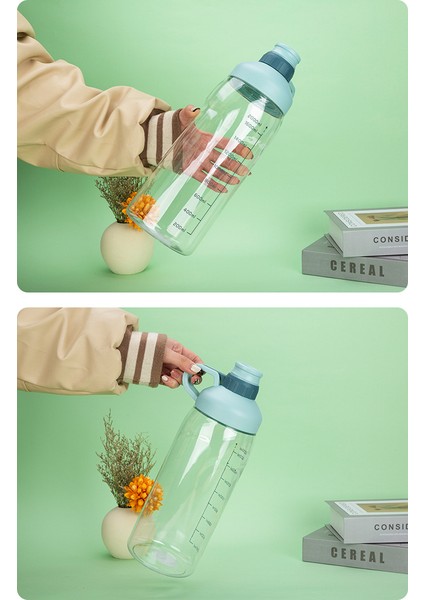 Yaratıcı Ölçekli Bardak Büyük Kapasiteli Açık Şeffaf Su Bardağı 2000ML