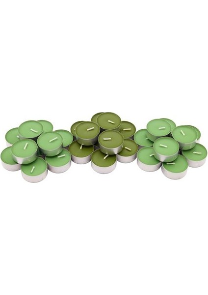 Kokulu Mum 38 mm 30 Adet Elma, Armut Kokulu Yeşil Renk Mini Mumlar