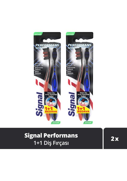 Diş Fırçası Performans Siyah 1+1 X2