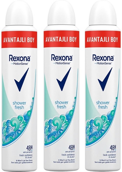 Motionsense Kadın Sprey Deodorant Shower Fresh 200 ml X3 fiyatları