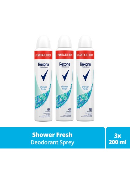 Motionsense Kadın Sprey Deodorant Shower Fresh 200 ml X3
