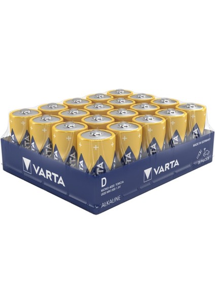 4020 Endustriel Pro Alkalın Büyük D Boy Pil 20 Adet New Seri Aydos