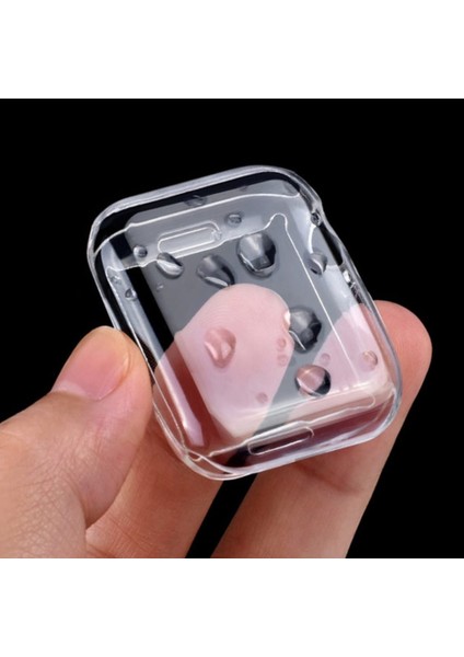 Apple Watch Uyumlu 7 Serisi ( 45MM ) 360 Tam Koruma Şeffaf Silikon Kılıf Premium Model modelleri