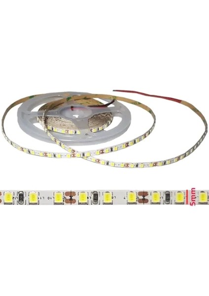 12 Volt 5 Metre 5 mm 120 Ledli 2835 Beyaz Şerit LED (Ince Pcb’li)