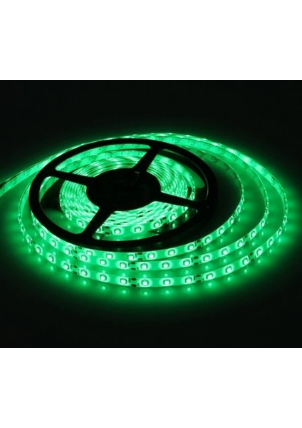 12 Volt 3 Çipli Yeşil Şerit Led İç Mekan IP20 M/60 Led 5 Metre