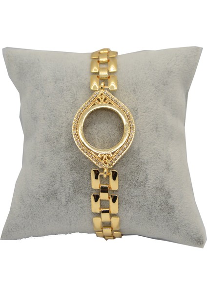 Altın Renk Zirkon Taşlı Çeyrek Altın Koyulan Bayan Bileklik Çerçeve 768 fiyatları