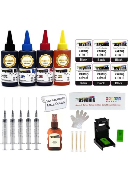 Hp Deskjet 1000 Yazıcı Uyumlu Kartuş Dolum Seti - Hp 301