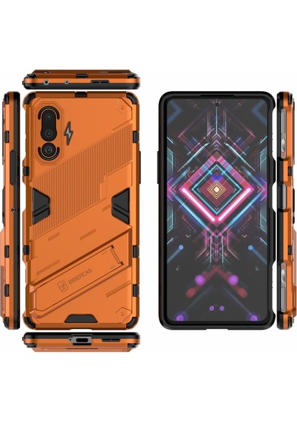 Xiaomi Redmi K40 Gaming Için Pc + Tpu Hibrit Telefon Kılıfı - Turuncu (Yurt Dışından)