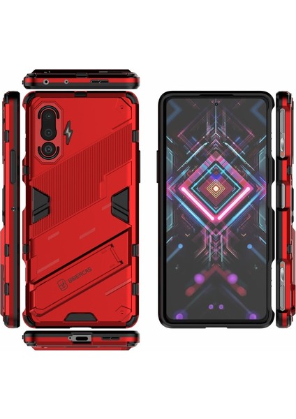 Xiaomi Redmi K40 Gaming Için Pc + Tpu Hibrit Telefon Kılıfı- Kırmızı (Yurt Dışından)