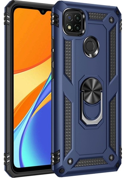 Xiaomi Redmi 9c Için Yüzük Tutuculu Pc + Tpu Telefon Kılıfı - Mavi (Yurt Dışından)