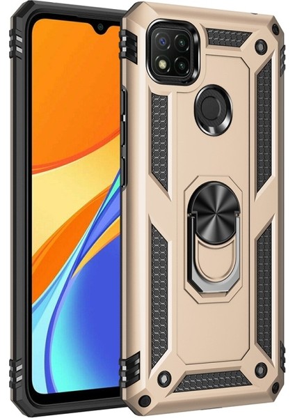 Xiaomi Redmi 9c Için Yüzük Tutuculu Pc + Tpu Telefon Kılıfı - Altın (Yurt Dışından)