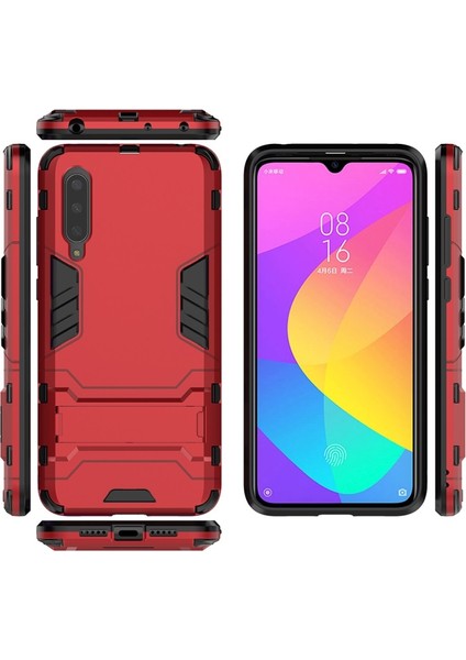 Xiaomi Mi Cc9 Için Plastik + Tpu Hibrit Kılıf - Kırmızı (Yurt Dışından)