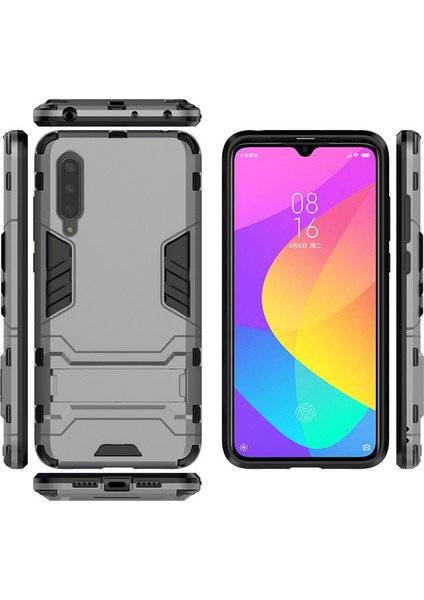 Xiaomi Mi Cc9 Için Plastik + Tpu Hibrit Kılıf - Gri (Yurt Dışından)