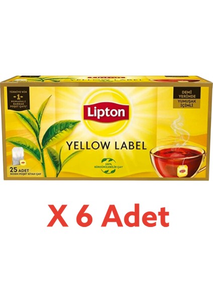 Yellow Label Bardak Poşet Çay 25'li x 6 Adet