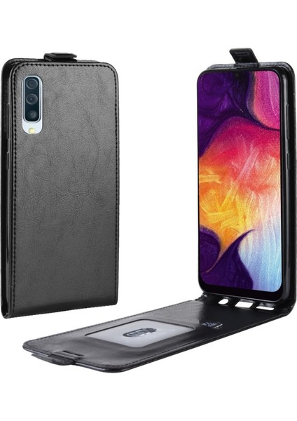 Samsung Galaxy A50 / A50S / A30S Için Deri Mobil Kapaklı Kılıf - Siyah (Yurt Dışından)