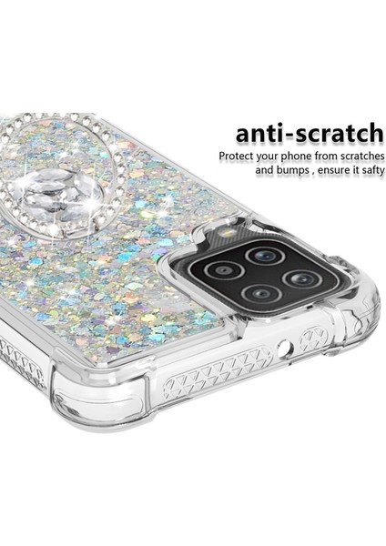 Galaxy A12 / M12 Için Parıltılı Quicksand Tasarım Tpu Telefon Koruyucu Destek Halkalı Kılıf (Yurt Dışından) fırsatları