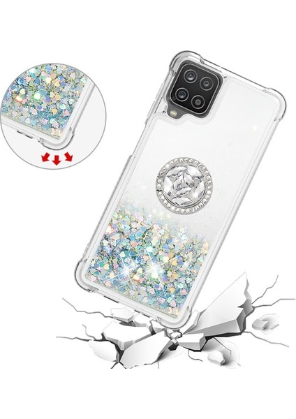 Galaxy A12 / M12 Için Parıltılı Quicksand Tasarım Tpu Telefon Koruyucu Destek Halkalı Kılıf (Yurt Dışından) indirimleri