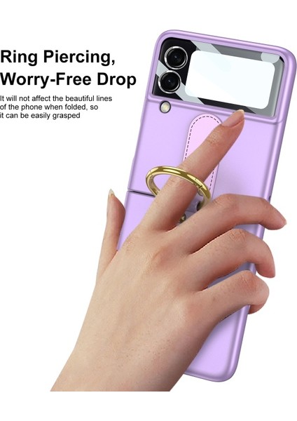 Samsung Galaxy Z Flip 3 Için Ultra Ince Pu Deri Kaplamalı Pc Telefon Kılıfı (Yurt Dışından)