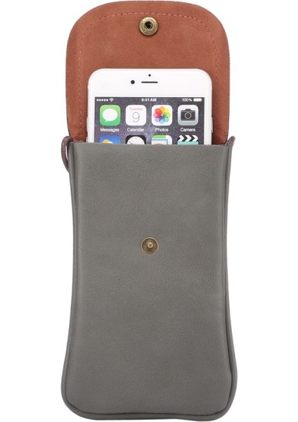 Apple iPhone 8 Plus / x / 8/ 6s Plus Için Kayışlı Pu Deri Telefon Kılıfı 16.5 x 9.5cm - Gri (Yurt Dışından) fırsatları