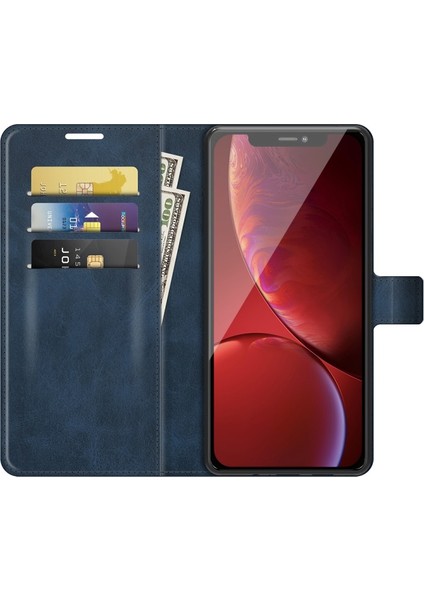 Apple iPhone 13 Pro Max Için Pu Deri Standlı Manyetik Tokalı Telefon Kılıfı - Mavi (Yurt Dışından)