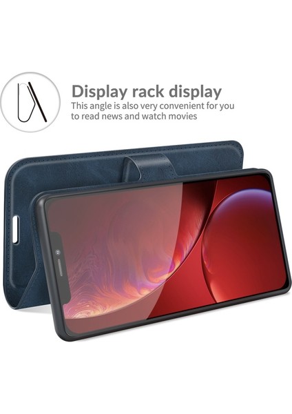 Apple iPhone 13 Pro Max Için Pu Deri Standlı Manyetik Tokalı Telefon Kılıfı - Mavi (Yurt Dışından)