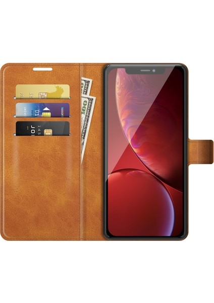 Apple iPhone 13 Pro Max Için Pu Deri Standlı Manyetik Tokalı Telefon Kılıfı - Turuncu (Yurt Dışından)
