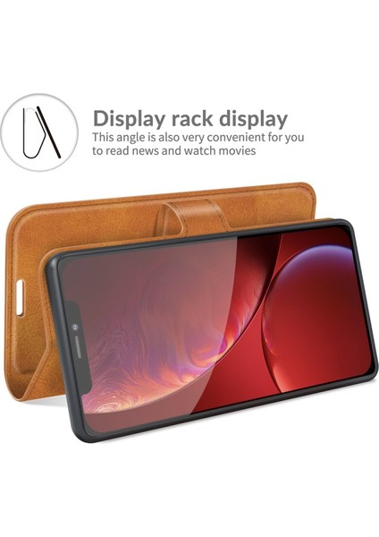 Apple iPhone 13 Pro Max Için Pu Deri Standlı Manyetik Tokalı Telefon Kılıfı - Turuncu (Yurt Dışından)