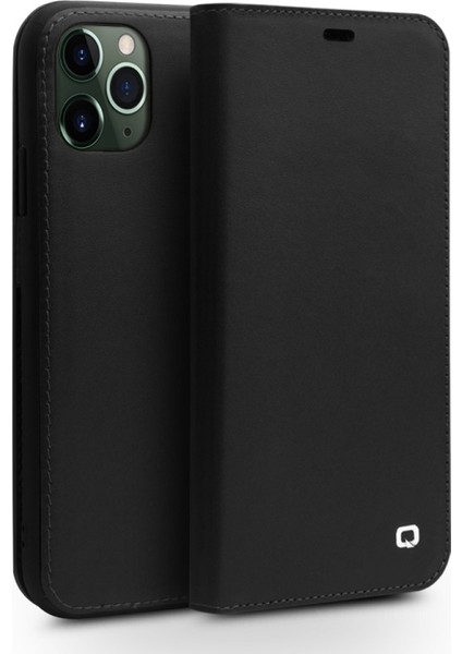 Apple iPhone 11 Pro Için Kartlıklı Cüzdan Tasarımlı Deri Telefon Kılıfı - Siyah (Yurt Dışından)