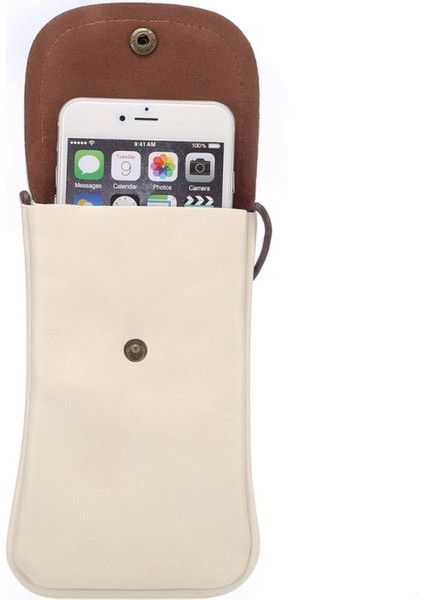 Apple iPhone 8 Plus / x / 8/ 6s Plus Için Kayışlı Pu Deri Telefon Çantası - Beyaz (Yurt Dışından) indirimleri
