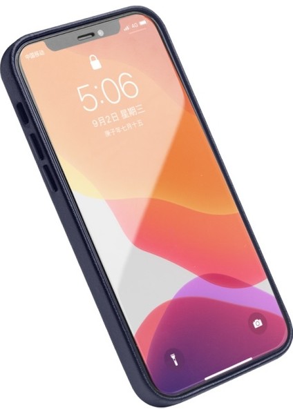 Apple iPhone 12 Mini Için Deri Kaplamalı Pc Telefon Kılıfı - Mavi (Yurt Dışından) modelleri