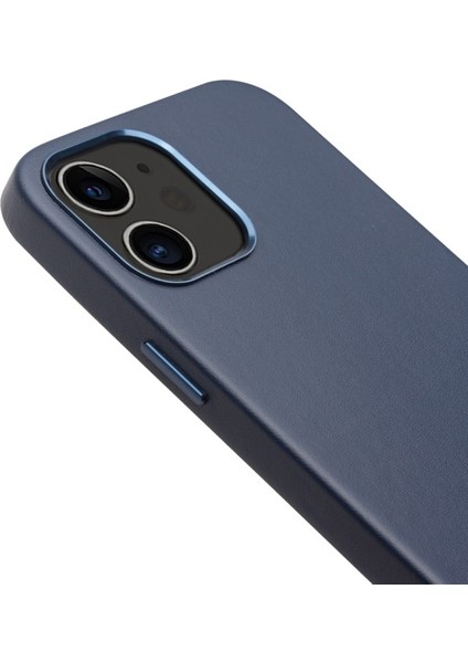 Apple iPhone 12 Mini Için Deri Kaplamalı Pc Telefon Kılıfı - Mavi (Yurt Dışından) fırsatları