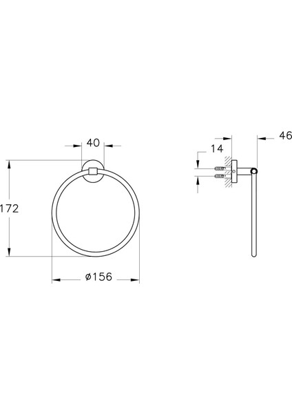 Base 200 A44101 Halka Havluluk, Krom