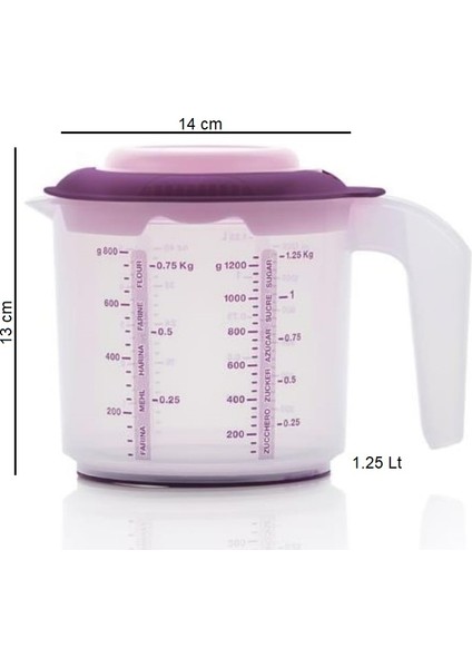 Karıştır Sakla 1.25 Litre Ölçülü Mor Karıştırma Kabı modelleri