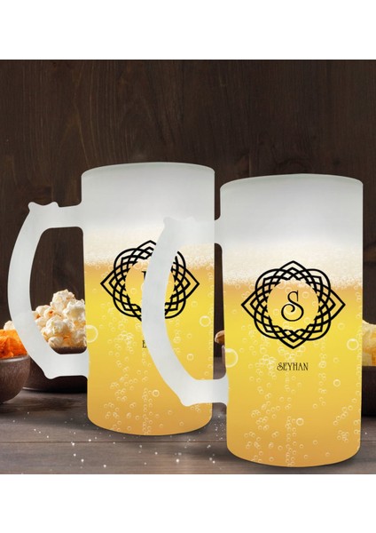 Kişiye Özel Isimli 2’li Buzlu Cam Bira Bardağı 50CL-19