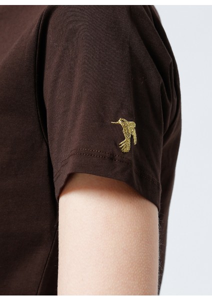 Bisiklet Yaka Düz Kahve Kadın T-Shirt TENGIZ fiyatları