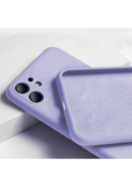 iPhone 11 6.1" Uyumlu 3D Kamera Korumalı Içi Kadife Lansman Silikon Kılıf Mor