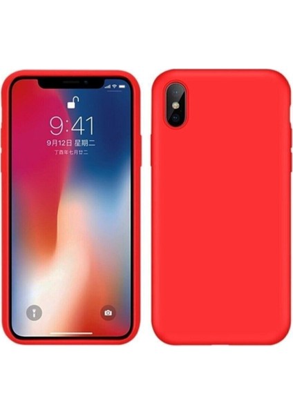 iPhone x / Xs Uyumlu Içi Kadife Lansman Silikon Kılıf Kırmızı