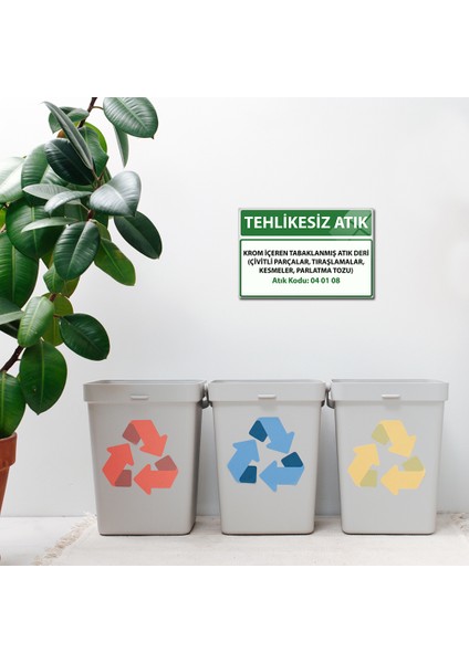 Cam Tablo | Tehlikesiz Atık Cam Tabela | Atık Kodu:04 01 08 | 20cm x 30cm fiyatları