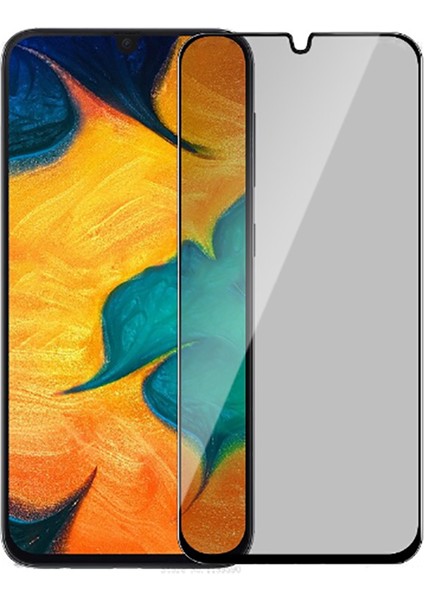 Case 4U Samsung Galaxy A22 Uyumlu Hayalet Ekran Koruyucu Gizli 5D Tam Kaplayan Privacy Kırılmaz Cam Siyah