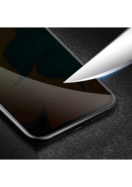 Case 4U Samsung Galaxy A22 Uyumlu Hayalet Ekran Koruyucu Gizli 5D Tam Kaplayan Privacy Kırılmaz Cam Siyah