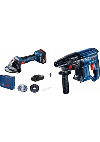 Profesyonel Gws 180 Li- 18 Volt 4 Amper Tek Batarya Akülü Taşlama + Gbh 180-LI Akülü Kırıcı Delici Solo