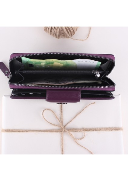 2714 Kadın Deri Cüzdan Mürdüm fırsatları