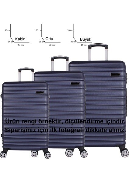Md Lacivert Abs Tekerlekli Büyük Boy Valiz indirimleri