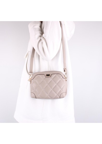 1324 Kapitone Vizon Kadın Çapraz Omuz Çantası