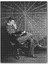 Nikola Tesla Eserinin Önünde Kitap Okuyor 120 Parça Puzzle Yapboz Mdf (Ahşap) 1